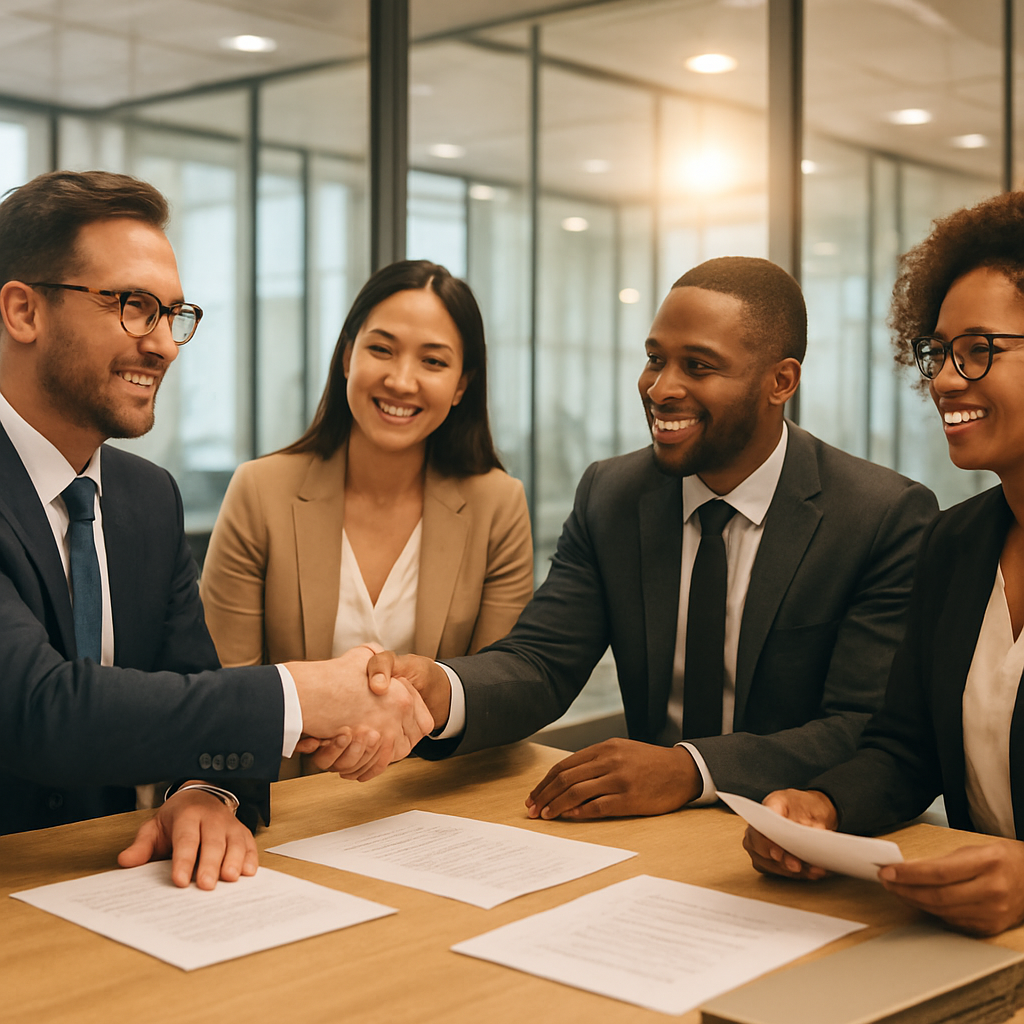 Business professionals in financing consultation meeting