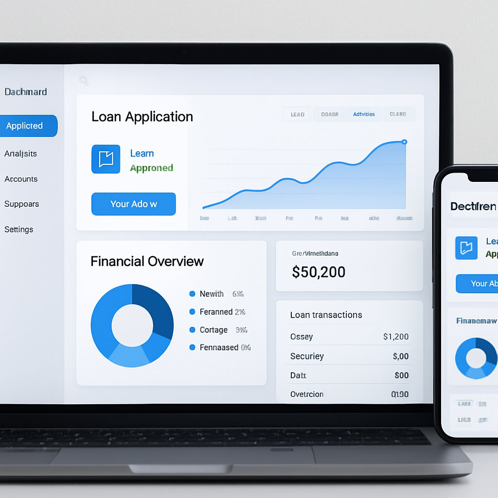 Modern fintech lending platform dashboard